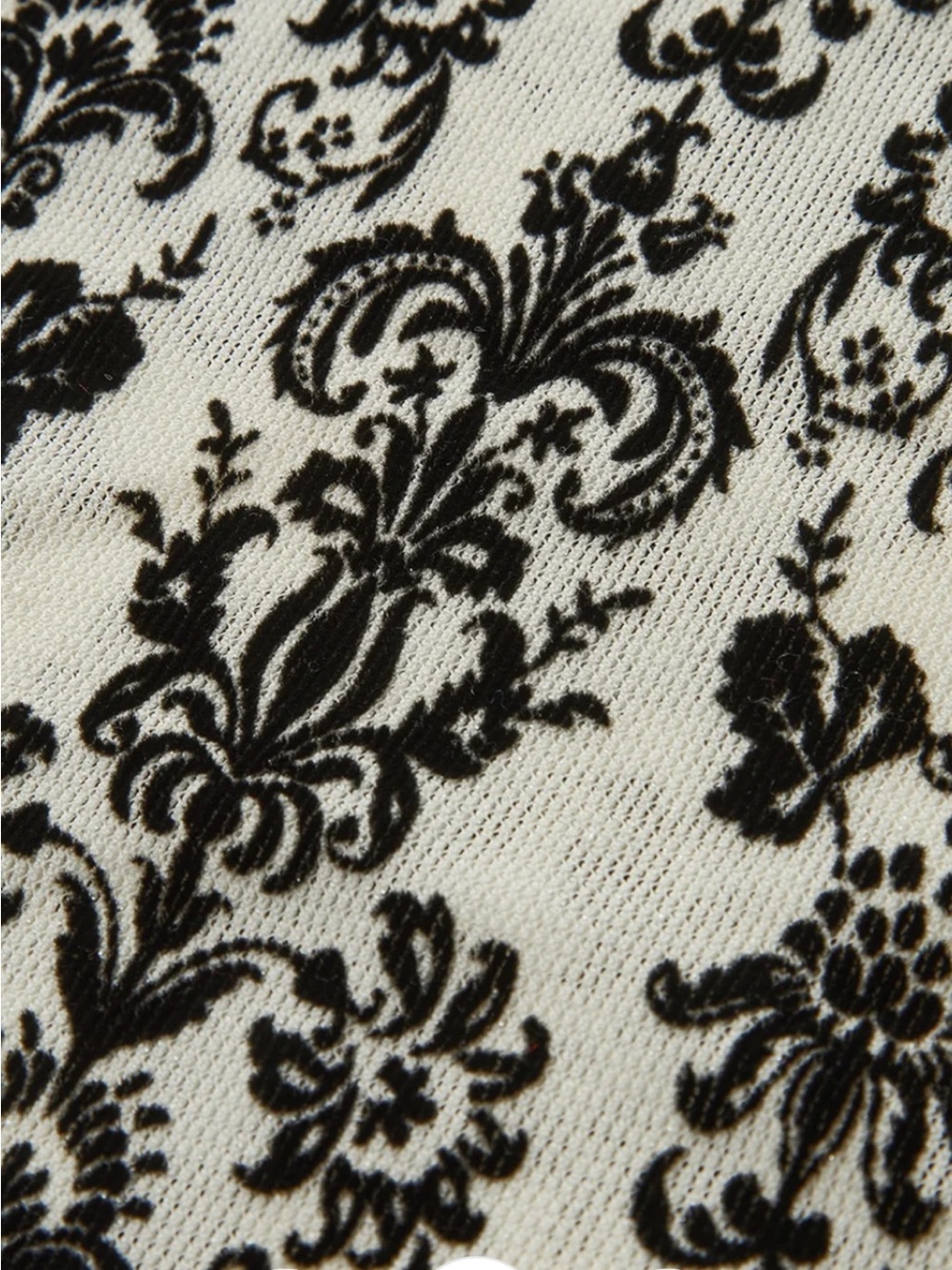 NWT COMMENSE Black White Damask Mock Neck Long Sleeve Top Medium - Picture 5 of 5